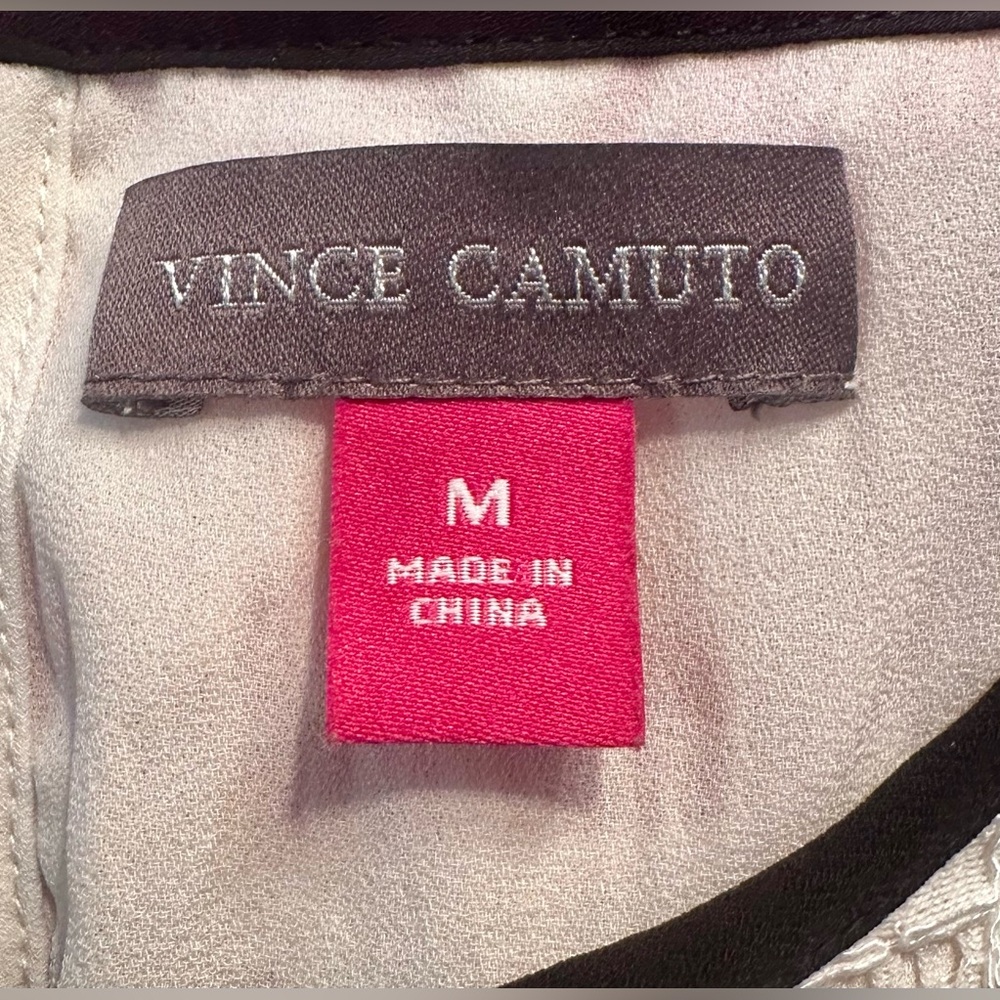 Vince Camuto Cream and Black Lace Top - Picture 2 of 6